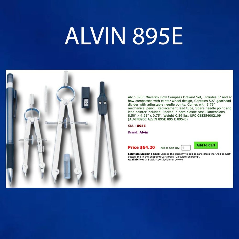 Alvin Compass Precision Drawing Instrument Complete set Drafting Tools 895 E - Picture 2 of 7